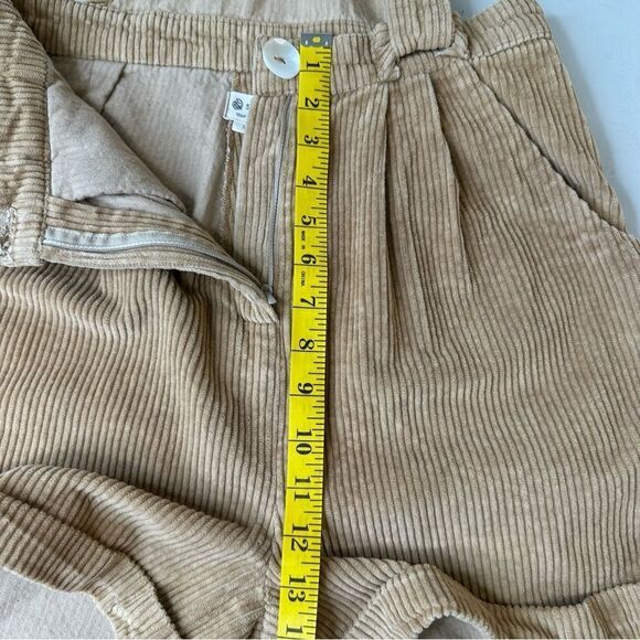 SeamsFriendly Khaki Beige Cotton Corduroy Short Dungaree Jumpsuit Size Small - Picture 12 of 16